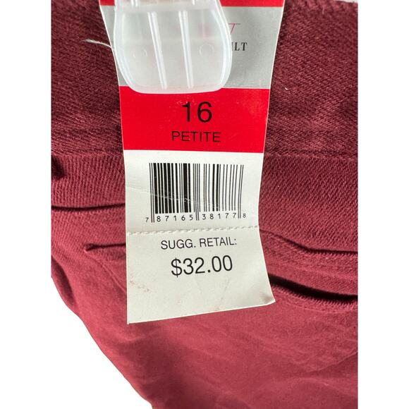 Gloria Vanderbilt Amanda Stretch Jeans Petite 16 Burgundy Straight Leg NWT - Picture 10 of 11